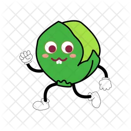 Brussels Sprouts Mascot  Icon