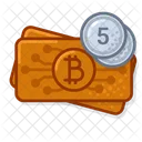 Btc Back Coin Five Icon