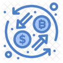 Btc To Dollar Crypto Exchange Transformation Icon