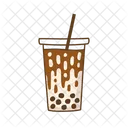 Bubble Tea Mit Braunem Zucker Milchtee Mit Braunem Zucker Boba Mit Braunem Zucker Symbol