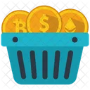 Coin Basket Money Icon