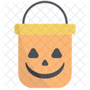 Bucket Halloween Pumpkin Icon