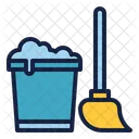Bucket And Mop  Icon