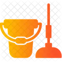 Bucket And Mop  Icon