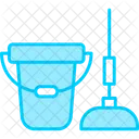 Bucket And Mop  Icon