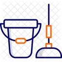 Bucket And Mop  Icon
