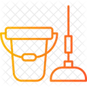 Bucket And Mop  Icon