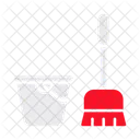 Bucket Broom Cleaning Icon