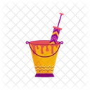 Bucket with water gun  Icon