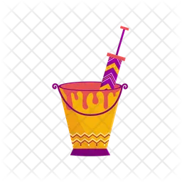 Bucket with water gun  Icon