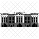 Black Monochrome Buckingham Palace Illustration Landmarks Icons Symbol