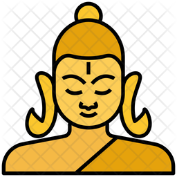 Buddha Icon - Download in Colored Outline Style