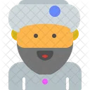 Buddhist Beard Man Character Icon