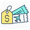 Budget Travel Booking Flight Airline Ticket Icône