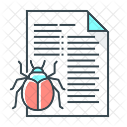 Bug File Icon - Download in Colored Outline Style