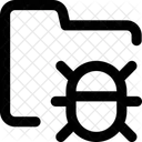 Bug Virus Folder Bug Document Folder Virus Threat Danger Programming Line Icon
