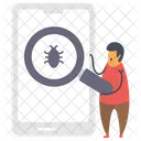 Virus Search Virus Finding Bug Tracking Icon