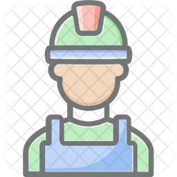 Builder Icon - Download in Colored Outline Style