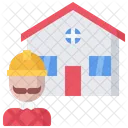 Builder Building House Icon