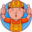 Builder Vector Cartoon Icon
