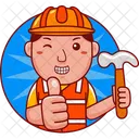 Builder Vector Cartoon Icon