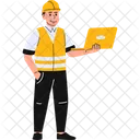 Worker Engineer Laptop Icon