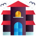 Building Halloween Scary Home Icon