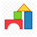 Building Blocks Kids Playful Icon