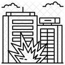 爆発、爆風、建物 アイコン