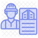 Building Contractor Duotone Line Icon Icon