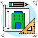 Building Design Blueprint Engineering Map Icon
