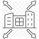 Building Expansion Thinline Icon 아이콘