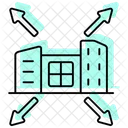 Building Expansion Color Shadow Thinline Icon 아이콘