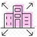 Building Expansion Color Shadow Thinline Icon 아이콘