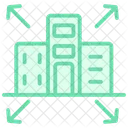 Building Expansion Duotone Line Icon 아이콘