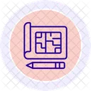 Building Planning Line Icon Icon