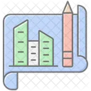 Building Project Lineal Color Icon Icon