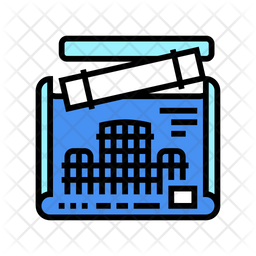 Building Project Icon - Download in Colored Outline Style