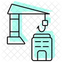 Building Site Color Shadow Thinline Icon 아이콘
