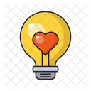 Love Bulb Heart Icon