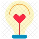 Bulb Heart Idea Icon
