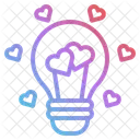 Bulb Heart Lamp Icon