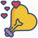 Bulb Heart Happy Icon