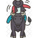 Bull Rider Cowboy Icon