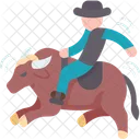 Bull Rider Rodeo Icon