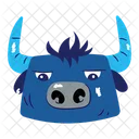 Bull face  designed in colourful  style  Icon