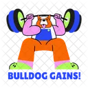 Bulldog Weightlifting Pet Icon