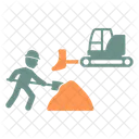 Bulldozer Construction Worker Icon
