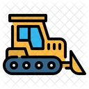 Bulldozer Excavator Construction Icon