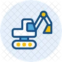 Bulldozer Excavator Crane Icon